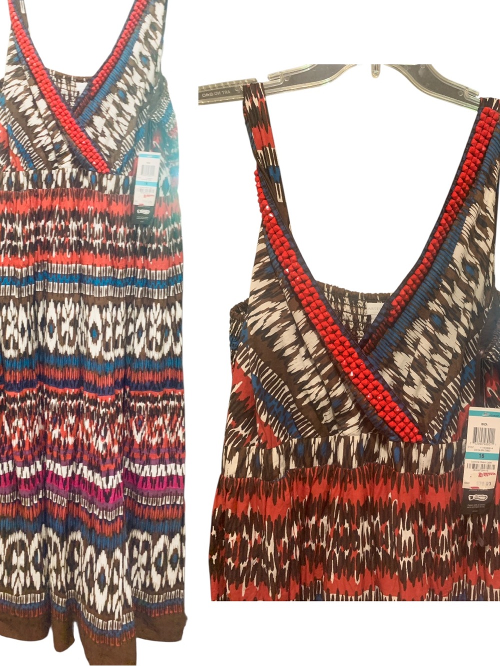 Charter Club Ibiza Print Maxi Dress, Size 16